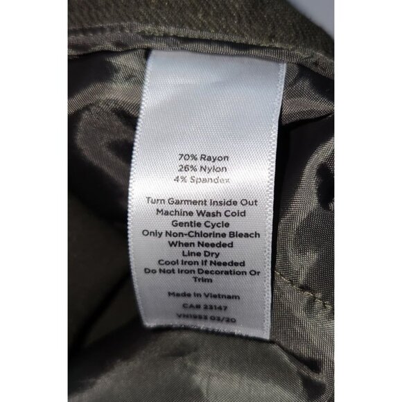 Talbots Womens Lexington Pants Size 8 Blend Khaki Green Button Closure Mid-Rise - Picture 7 of 7